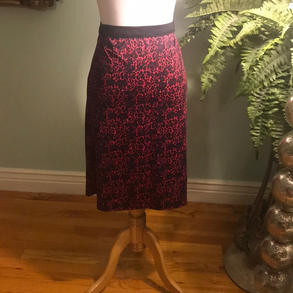 Cheetah print midi length skirt pink XS